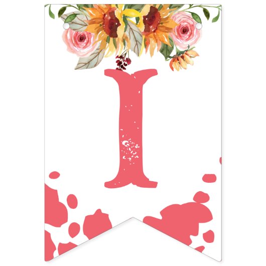 Es ist ein Cowgirl Baby Duschpferde pink Wimpelkette (Zweite Fahne)