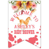 Es ist ein Cowgirl Baby Duschpferde pink Wimpelkette (Erste Fahne)