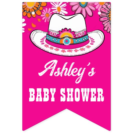 Es ist ein Cowgirl hellrosa Groovy Retro-Disy Wimpelkette (Erste Fahne)