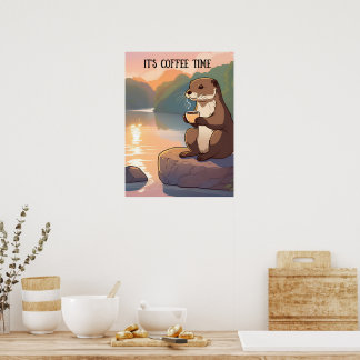 Es ist ein Dekor der Café-Zeit-Wand Poster