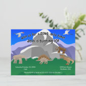 Es ist ein DINO-Mite Geburtstag Einladung (Stehend Vorderseite)