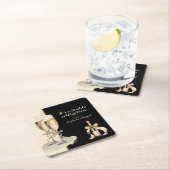 Es ist ein Doppel-Feier Gold Champagner Party Rechteckiger Pappuntersetzer (Vor Ort)