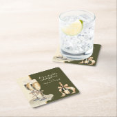 Es ist ein Doppel-Feier Gold Champagner Party Rechteckiger Pappuntersetzer (Vor Ort)