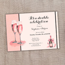 Es ist ein doppeltes Fest Rosa Champagner Geburtst