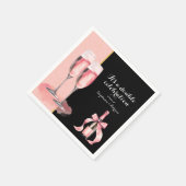 Es ist ein doppeltes Fest Rosa Champagner Geburtst Serviette (Ecke)