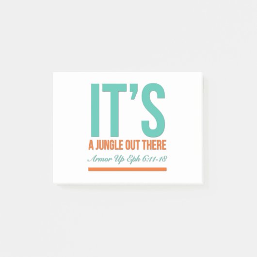 Es ist ein Dschungel da draußen Post-it Klebezettel (Vorderseite)