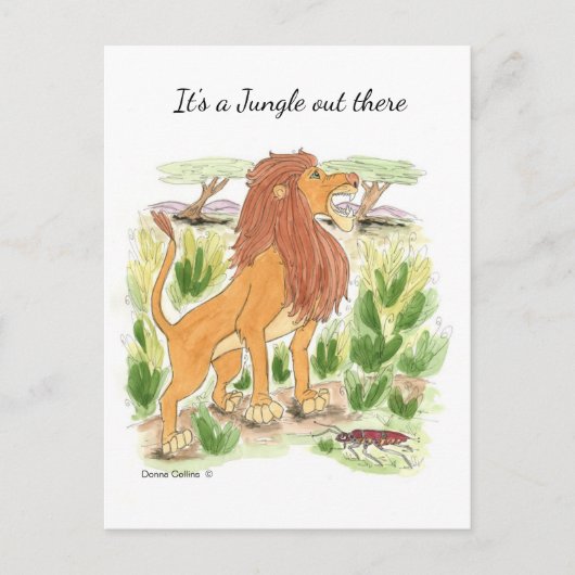 Es ist ein Dschungel da draußen Postkarte (Vorderseite)