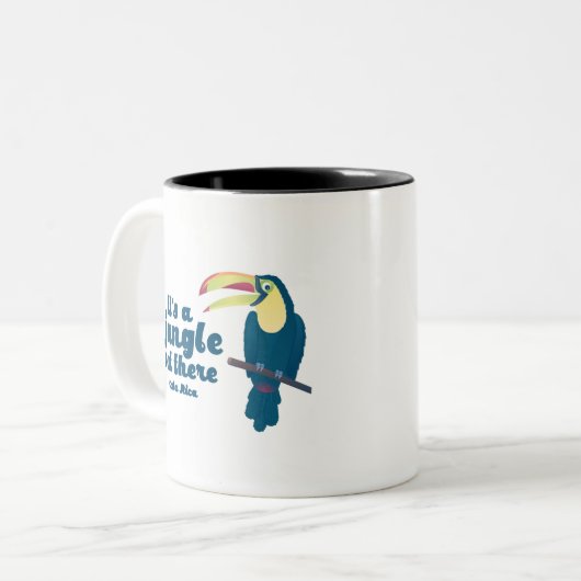 Es ist ein Dschungel dort draussen Toucan Costa Zweifarbige Tasse (Vorderseite Links)