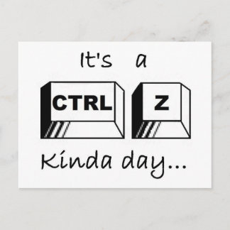 Es ist ein ein bisschen Tag Ctrl-z Postkarte