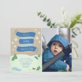 Es ist ein einfühlsames Leben Winter Foto 1. Gebur Einladung (Stehend Vorderseite)