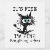 Es ist ein feiner Funny Cat T - Shirt - Klassische Weinetikett (Einzelnes Label)