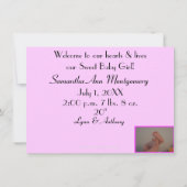 Es ist ein Foto für die Ankündigung von Kinderzehe (Rückseite)