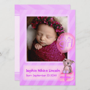 Es ist ein Foto-Neugeborenen-Baby-Rosa Ankündigung