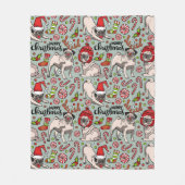 Es ist ein fröhliches Mops-Weihnachtsmuster Fleecedecke (Vorderseite)