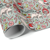 Es ist ein fröhliches Mops-Weihnachtsmuster Geschenkpapier (Rolleneckpunkt)