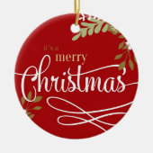 Es ist ein fröhliches Weihnachts-Foto / Jahr Keramik Ornament (Vorne)