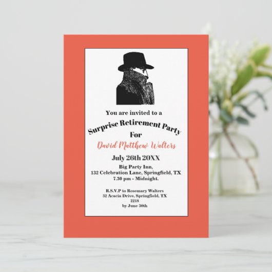 Es ist ein Geheimnis - Überraschendes Party Einladung (Stehend Vorderseite)