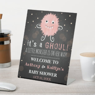 Es ist ein Ghoul! Kleine Monster Halloween Kinderd Sockelschild