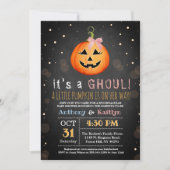 Es ist ein Ghoul! Little Pumpkin Halloween Kinderd Einladung (Vorderseite)