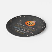 Es ist ein Ghoul! Little Pumpkin Halloween Kinderd Pappteller (Schrägansicht)