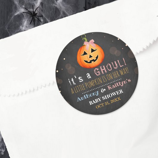 Es ist ein Ghoul! Little Pumpkin Halloween Kinderd Runder Aufkleber