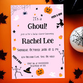 Es ist ein Ghoul Pink Halloween Kindermädchen-Dusc Einladung