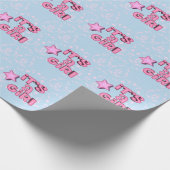 Es ist ein Girl 3D Text Star Geschenkpapier (Ecke)