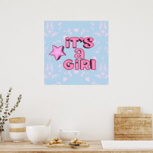 Es ist ein Girl 3D Text Star Poster