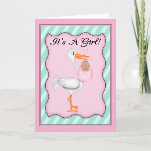 Es ist ein Girl African American Baby Ankündigung (Vorderseite)