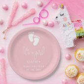 Es ist ein Girl Baby Footprint Niedlich Pink Baby  Pappteller (Party)