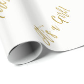Es ist ein Girl - Baby Girl Newborn Wrapping Paper Geschenkpapier (Rolleneckpunkt)