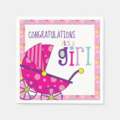 Es ist ein Girl Baby Shower Cocktail Napkin Serviette (Vorderseite)