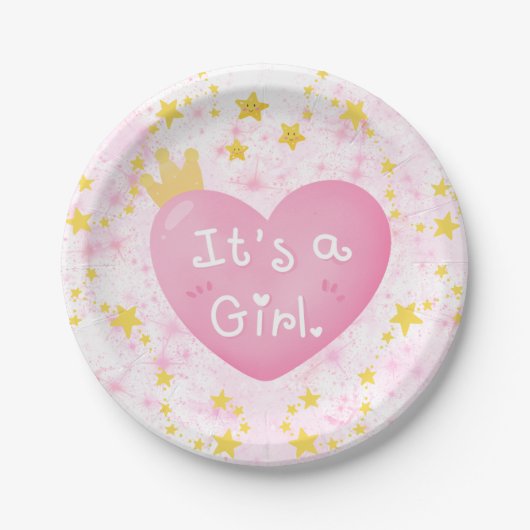 Es ist ein Girl Baby Shower Paper Teller (Vorderseite)