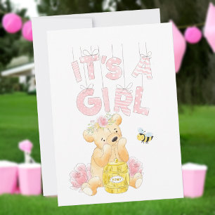 Es ist ein Girl Baby Shower Teddy Bear HoneyBee Einladung