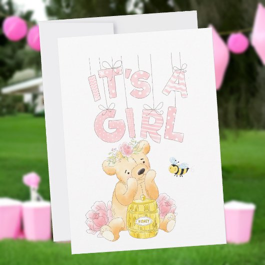 Es ist ein Girl Baby Shower Teddy Bear HoneyBee In