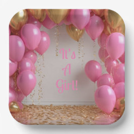 Es ist ein Girl Balloons! Pappteller