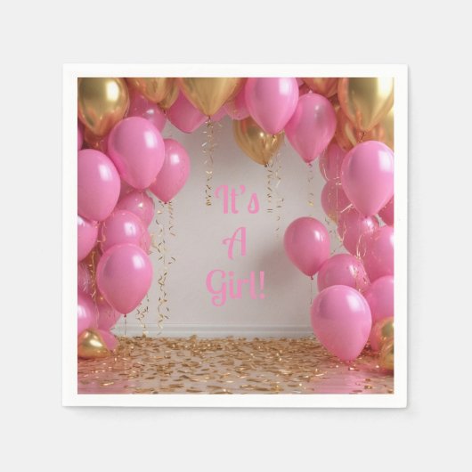 Es ist ein Girl Balloons! Serviette (Vorderseite)