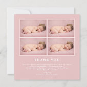 Es ist ein Girl Blush Pink Foto Collage Baby Girl Ankündigung (Rückseite)