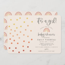 Es ist ein Girl Blush Pink Pastel Terracotta Rainb