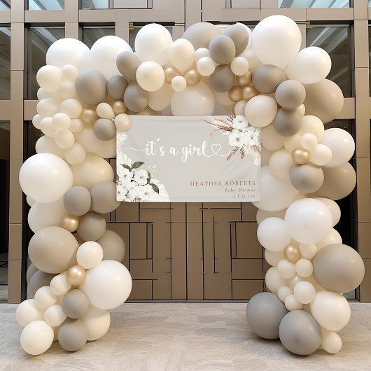 Es ist ein Girl-Boho-neutrale Baby-Duschbanner Banner