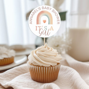 Es ist ein Girl Boho Rainbow Baby Shower Sticker -