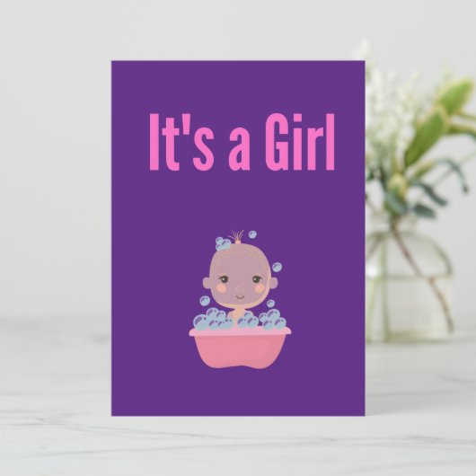 Es ist ein Girl-Bubble-Bad Einladung (Stehend Vorderseite)