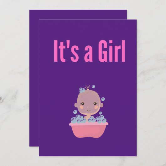 Es ist ein Girl-Bubble-Bad Einladung (Vorne/Hinten)