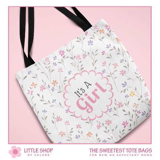 Es ist ein Girl Floral anpassbar Tasche