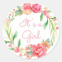 Es ist ein Girl-Floral-Kranz-Umschlag Aufkleber