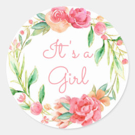Es ist ein Girl-Floral-Kranz-Umschlag Aufkleber