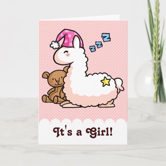 Es ist ein Girl Llama! Karte (Vorderseite)