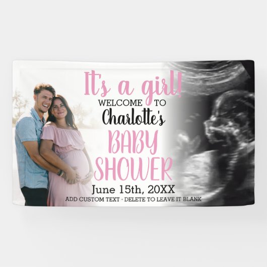 Es ist ein Girl Modern Baby Shower Banner (Horizontal)