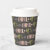 Es ist ein Girl New Baby Paper Cup Pappbecher (Vorderseite)