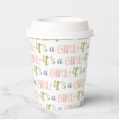 Es ist ein Girl New Baby Paper Cup Pappbecher (Rückseite)